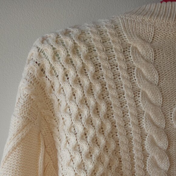 'ANRABESS' Oversized Cream Aran Style Sweater Size M-L NWT - Picture 5 of 10